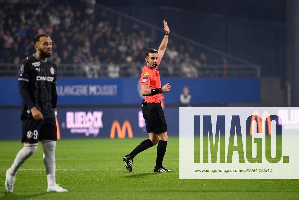 ESTAC Troyes v Olympique de Marseille - Ligue 1 McDonald s 2026 2027 Guillaume Paradis referee during Ligue 1 McDonald s match between Troyes and Marseille at Stade de l Aube on October 11, 2026 in Troyes, France. Troyes France