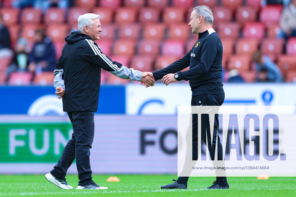 GC Zurich vs. BSC Young Boys, Brack Super League, October 11, 2026; Olaf Janßen, head coach, Grasshopper Club Zurich (left), and Patrick Schnarwiler, coaching staff, BSC Young Boys in the Brack Super League match between Grasshopper Club Zurich (GCZ) and BSC Young Boys (YB) on October 11, 2026, at Letzigrund Stadium in Zurich, Switzerland Zurich Letzigrund Stadium Zurich Switzerland