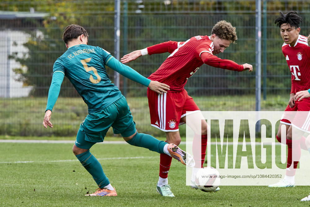 B-Junior Bundesliga DFB Youth League, FC Bayern Munich U17 vs. FC Augsburg U17, Munich FC Bayern, Munich FC Bayern U17, Augsburg FC, Augsburg FC U17, October 11, 2026, at FC Bayern Campus in Munich, CIGLAR Roko, FC Bayern Munich U17, Central Midfielder No. 8, FCB8, MATZ Maximilian, FC Augsburg U17, Center Back No. 5, FCA5, sportworld, FC Bayern Campus, Munich, Bayern, Germany