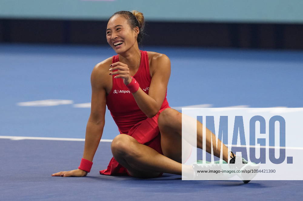 (261011) -- BEIJING, Oct. 11, 2026 -- Zheng Qinwen celebrates victory after the women s singles final between Zheng Qinwen of China and Mirra Andreeva of Russia at 2026 China Open tennis tournament in Beijing, China, Oct. 11, 2026. ) (SP)CHINA-BEIJING-TENNIS-CHINA OPEN-WOMEN S SINGLES-FINAL (CN) SunxFei