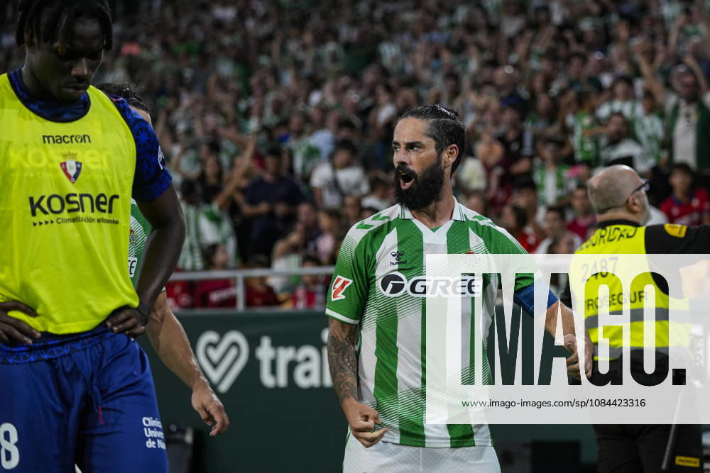 Francisco Alarcon Isco of Real Betis Balompie celebrates a goal during the Spanish league, LaLiga EA Sports, football match played between Real Betis and CA Osasuna at La Cartuja stadium on October 11, 2026, in Sevilla, Spain. Sevilla Spain - ZUMAa181 20261011_zaa_a181_293