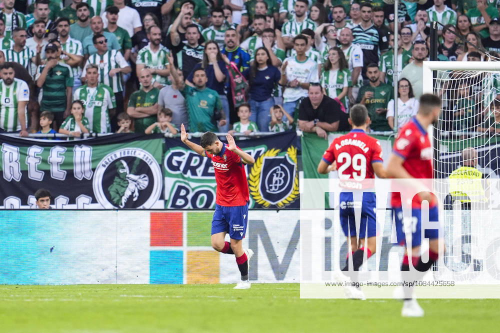 Raul Garcia of CA Osasuna celebrates a goal during the Spanish league, LaLiga EA Sports, football match played between Real Betis and CA Osasuna at La Cartuja stadium on October 11, 2026, in Sevilla, Spain. Sevilla Spain - ZUMAa181 20261011_zaa_a181_283