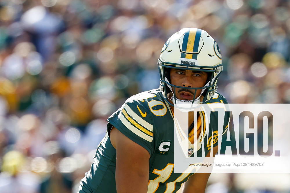 Oct 11, 2026; Green Bay, WI, USA; Green Bay Packers quarterback Jordan Love (10) during NFL, American Football Herren, USA game action against the Chicago Bears at Lambeau Field. Mandatory Credit: -Cal Media Green Bay USA - ZUMAc04_ 20261011_zma_c04_255