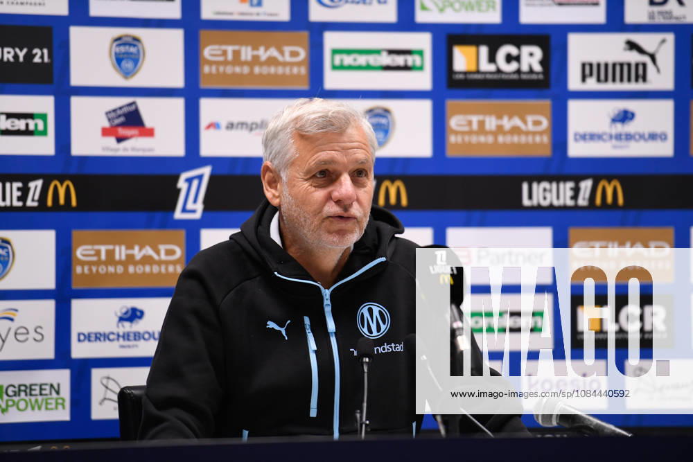 ESTAC Troyes v Olympique de Marseille - Ligue 1 McDonald s 2026 2027 Bruno GENESIO Head Coach of Marseille during Ligue 1 McDonald s match between Troyes and Marseille at Stade de l Aube on October 11, 2026 in Troyes, France. Troyes France