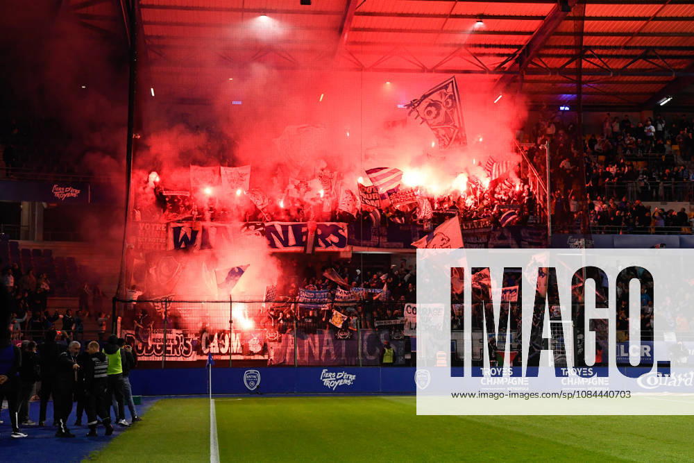 ESTAC Troyes v Olympique de Marseille - Ligue 1 McDonald s 2026 2027 Fans of Troyes during Ligue 1 McDonald s match between Troyes and Marseille at Stade de l Aube on October 11, 2026 in Troyes, France. Troyes France