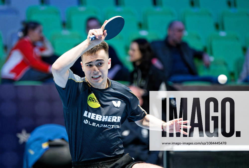 Kay Stumper of SV Muelhausen, Germany (photo ms1491) at the 2026 European Table Tennis Championships in Ljubljana LJUBLJANA, SLOVENIA, OCTOBER 12, 2026 Kay Stumper Post SV Muelhausen, Germany (photo ms1491) in action at the European Table Tennis Championships at Stozice Arena, Ljubljana, Slovenia. Photo by Manfred Schillings. Ljubljana, Stozice Arena, Lisbon, Slovenia