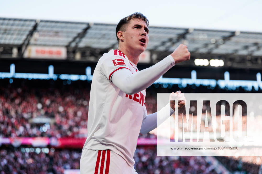 Isak Johannesson (1. FC Koeln, 8) celebrates the 2:1 goal scored by Said El Mala (1. FC Koeln, 10) during the Bundesliga match between 1. FC Koeln vs. Borussia Moenchengladbach at Rheinenergie-Stadion on matchday 5 of the 1. Bundesliga on October 11, 2026 in Koeln, Germany. DFL REGULATIONS PROHIBIT ANY USE OF PHOTOGRAPHS AS IMAGE SEQUENCES AND OR QUASI-VIDEO. North Rhine Westphalia Germany