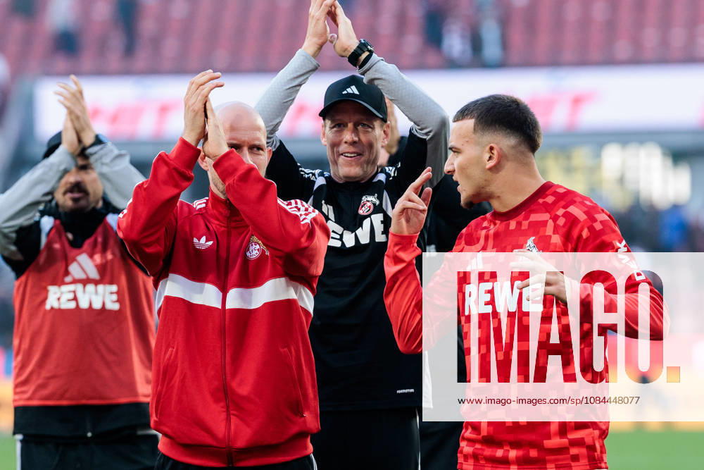 Rene Wagner (Head Coach 1. FC Koeln) and Said El Mala (1. FC Koeln, 10) after the Bundesliga match between 1. FC Koeln vs. Borussia Moenchengladbach at Rheinenergie-Stadion on matchday 5 of the 1. Bundesliga on October 11, 2026 in Koeln, Germany. DFL REGULATIONS PROHIBIT ANY USE OF PHOTOGRAPHS AS IMAGE SEQUENCES AND OR QUASI-VIDEO. North Rhine Westphalia Germany