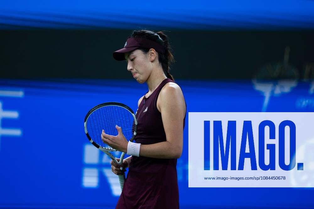 (261012) -- WUHAN, Oct. 12, 2026 -- Wang Xinyu reacts during the women s sinlges round of 64 match between Wang Xiyu of China and Wang Xinyu of China of the 2026 Wuhan Open tennis tournament in Wuhan, capital of central China s Hubei Province, Oct. 12, 2026. ) (SP)CHINA-WUHAN-TENNIS-WUHAN OPEN-WOMEN S SINGLES-ROUND OF 64 (CN) XiaoxYijiu
