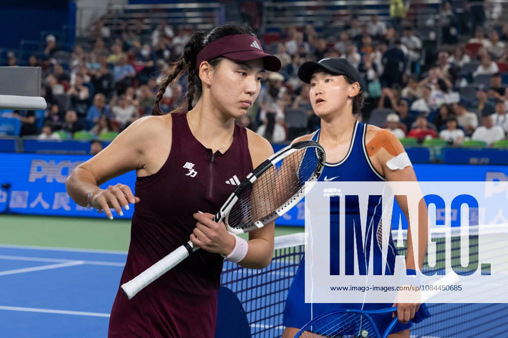 (261012) -- WUHAN, Oct. 12, 2026 -- Wang Xiyu (R) and Wang Xinyu react after the women s sinlges round of 64 match between Wang Xiyu of China and Wang Xinyu of China of the 2026 Wuhan Open tennis tournament in Wuhan, capital of central China s Hubei Province, Oct. 12, 2026. ) (SP)CHINA-WUHAN-TENNIS-WUHAN OPEN-WOMEN S SINGLES-ROUND OF 64 (CN) XiaoxYijiu
