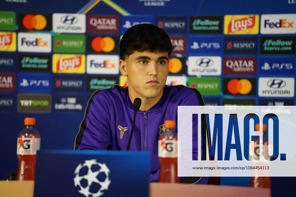 Pau Cubarsi of FC Barcelona, Barca attends his press conference, PK, Pressekonferenz during the training day of FC Barcelona ahead the UEFA Champions League second round, football match against Galatasaray at Ali Sami Yen Sports Complex in Istanbul, Turkey on October 12, 2026. Sariyer Turkey - ZUMAu194 20261012_zip_u194_001