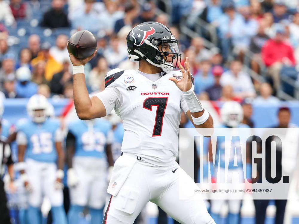 Oct 11, 2026; Nashville, TN, USA; Houston Texans quarterback C.J. Stroud (7) throws the ball during the NFL, American Football Herren, USA regular season game between the Houston Texans and Tennessee Titans at Nissan Stadium. Mandatory Credit: -Cal Media Nashville USA - ZUMAc04_ 20261011_zma_c04_323