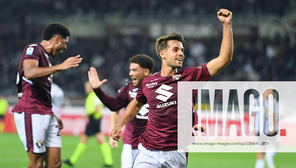 Torino s Daniel Braganca jubilates after scoring the gol (1-0) during the Italian Serie A soccer match Torino FC vs Udinese Calcio at Olimpico Grande Torino stadium in Turin, italy, 12 october 2026 ANSA ALESSANDRO DI MARCO. Serie A: Torino FC Vs Udinese Calcio - ZUMAa110 20261012_zaf_a110_015