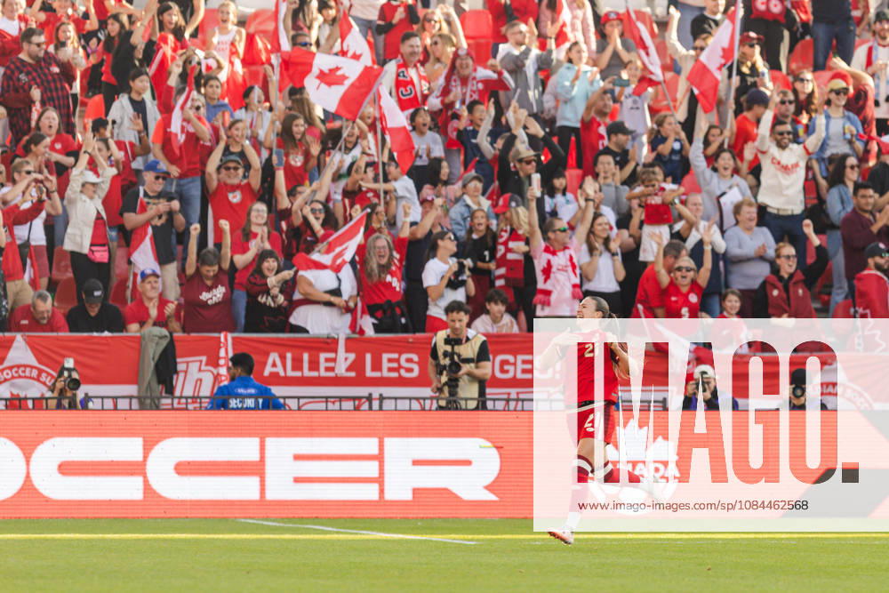 Delaney Baie Pridham of Canada celebrates their team s first goal during the Women’s International Friendly, Länderspiel, Nationalmannschaft match between Canada and Denmark on October 12th, 2026 in BMO Field, Toronto, Ontario, Canada