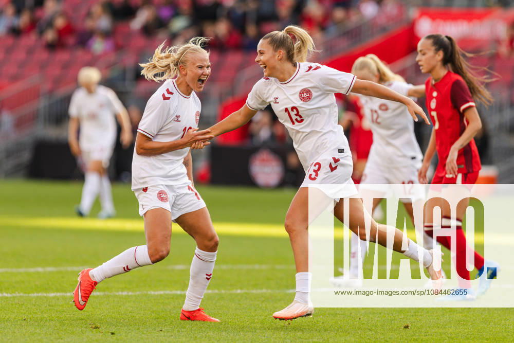 Pernille Harder of Denmark scores their team s second goal during the Women’s International Friendly, Länderspiel, Nationalmannschaft match between Canada and Denmark on October 12th, 2026 in BMO Field, Toronto, Ontario, Canada