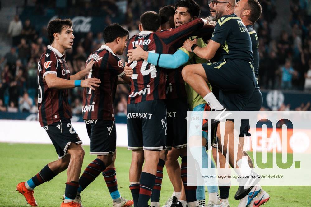 ESP LaLiga EA Sports UD Levante vs. Sevilla FC: Levante players celebrate during the LaLiga EA Sports match between UD Levante and Sevilla CF, played at the Ciudad de Valencia Stadium in Valencia on October 12, 2026, in Valencia, Spain. Soccer
