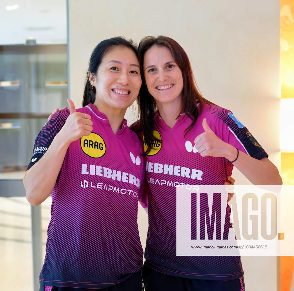 Sabine Winter (TSV Dachau) and Ying Han (KTS Tarnobrzeg, Germany) — photo ms3590 b 1 — at the European Table Tennis Championships in Ljubljana, Slovenia LJUBLJANA, SLOVENIA OCTOBER 12, 2026 A doubles team that gets along great even off the table: Sabine Winter of TSV Dachau and Ying Han of KTS Tarnobrzeg, Germany (photo ms3590 b 1) at the European Table Tennis Championships at the Stozice Arena, Ljubljana, Slovenia Ljubljana Stozice Arena Slovenia