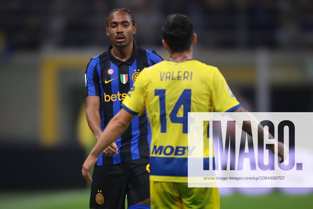 FC Internazionale v Parma Calcio 1913 - Serie A - Season 2026-2027 Milan, Italy, 10th October 2026. Djed Spence of FC Internazionale reacts with Emanuele Valeri of Parma Calcio during the FC Internazionale vs Parma Calcio 1913 Serie A match at Giuseppe Meazza, Milan. Picture credit should read: Jonathan Moscrop Milan Stadio Giuseppe Meazza Italy