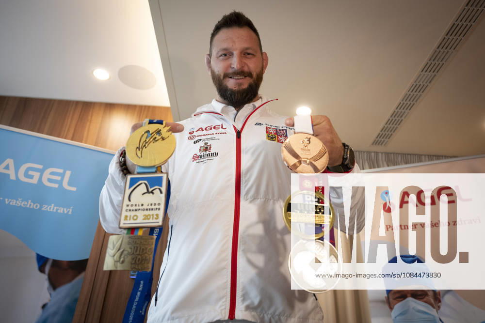 Czech judoka Lukas Krpalek presented his complete collection of six World Championship, WM, Weltmeisterschaft medals at the press conference, PK, Pressekonferenz in Prague, Czech Republic, on October 13, 2026. (CTKxPhoto KaterinaxSulova) CTKPhotoP2026101302874 CTKPhotoP2026101302874