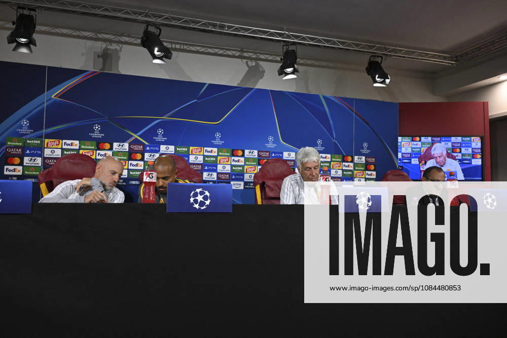 SOCCER - UEFA Champions League - AS Roma - press conference, PK, Pressekonferenz Photo by IPA ABACAPRESS.COM89631948 - Donyell Malen of Roma, Gian Piero Gasperini, head coach of AS Roma, during the 2026–2027 UEFA Champions League match between AS Roma and Real Madrid, at the Trigoria Training Center on October 13, 2026, in Rome, Rome, during the AS Roma press conference and pre-match training session - Real Madrid at the Trigoria Training Center on October 13, 2026, in Rome, Rome. During the AS Roma press conference and training session ahead of the UEFA Champions League soccer match in Rome, Italy, on October 13, 2026 Roma Italy