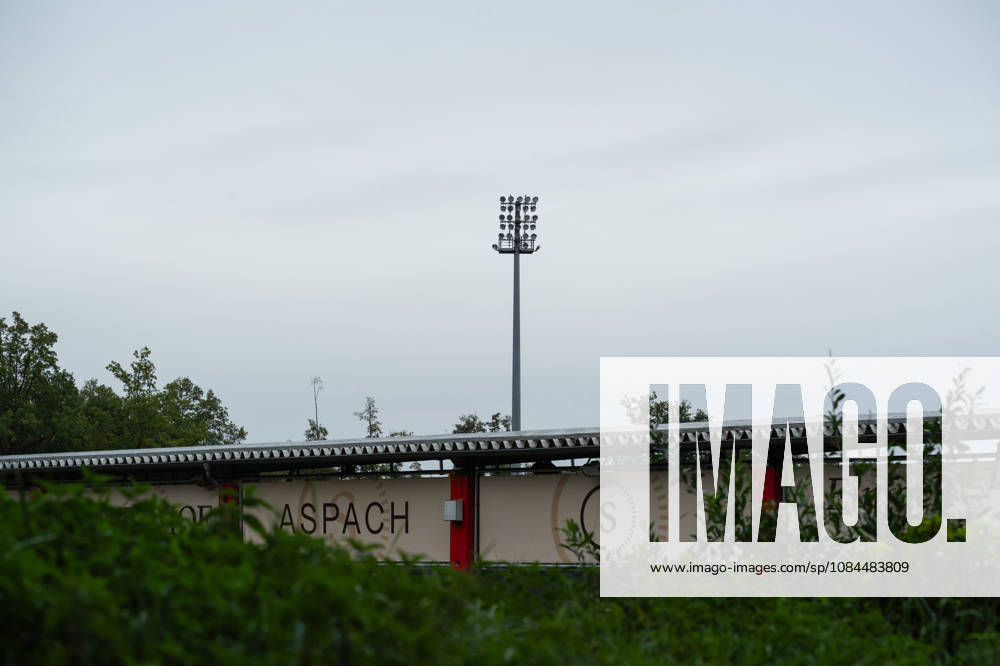 Soccer 3rd Division, VfB Stuttgart U23 vs. TSG Hoffenheim II, from the left: WIRmachenDRUCK Arena in Großaspach, exterior view from Aspach