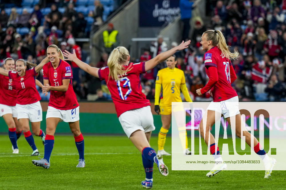 Soccer, World Cup Qualifiers, Women s Norway Romania Oslo 20261013 Norway s Synne Jensen celebrates after scoring the 1-0 goal during the World Cup qualifying soccer match between Norway and Romania at Ullevaal Stadium on Tuesday. Photo: Heiko Junge, NTB, Oslo, Norway. . RESTRICTED USE FOR BETTING COMPANIES