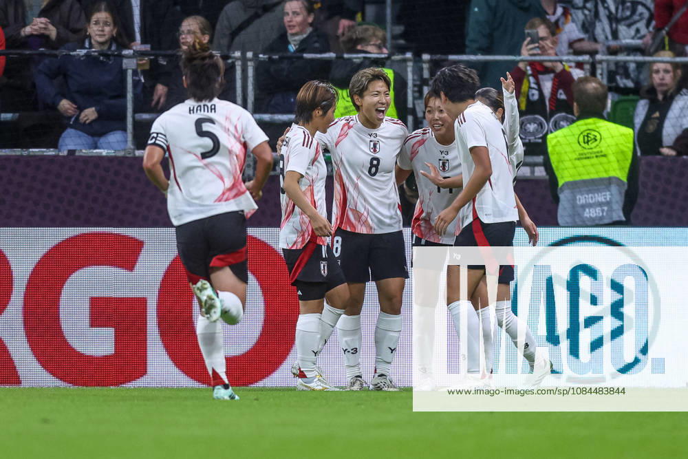 GER, Bremen, Germany vs. Japan, Soccer, FIFA, UEFA, 2026–2027 Season, Weserstadion, Friendly Match: Pictured from left, Momoko Tanikawa, Japan Women’s U-19, 0–1, goal, celebration and joy, emotions. DFB and DFL regulations prohibit any use of photographs as image sequences and or quasi-video. October 13, 2026