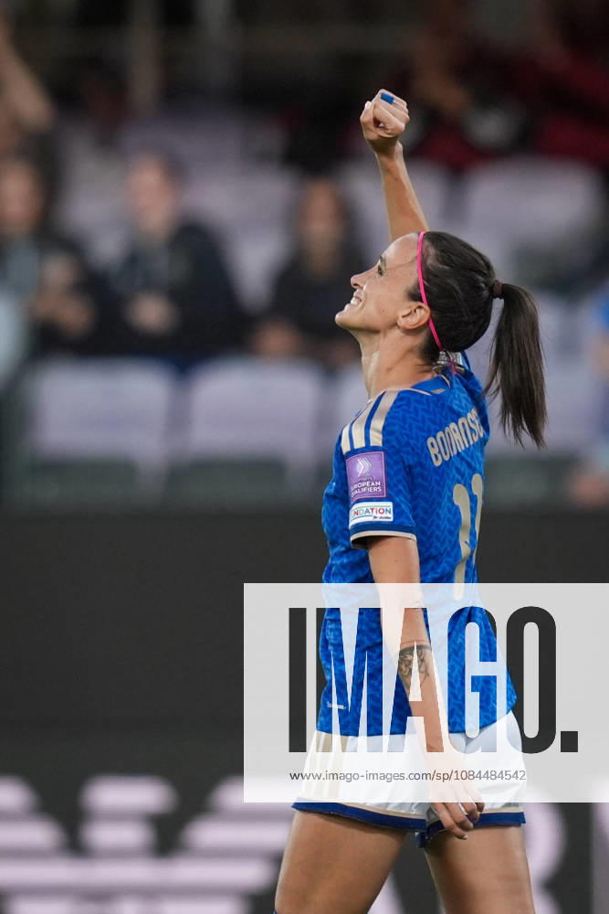 Italy s Barbara Bonansea celebrates after scoring the 1-0 goal for his team during the Women s European Qualifiers 2027 play-off round 1 second leg soccer match between Italy and Belarus at the Artemio Franchi Stadium in Florence, Italy - Tuesday, October 13, 2026 -