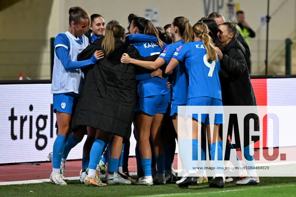 Maja Sternad of Slovenia (C) celebrate score during the UEFA Women’s European Qualifiers for 2027 World Cup Play-offs Round 1, 2nd leg match between Slovenia and Turkey at Sports Park Domzale, Domzale on October 13, 2026 in Domzale, Slovenia. (Photo by Igor Kupljenik Sports Press Photo).
