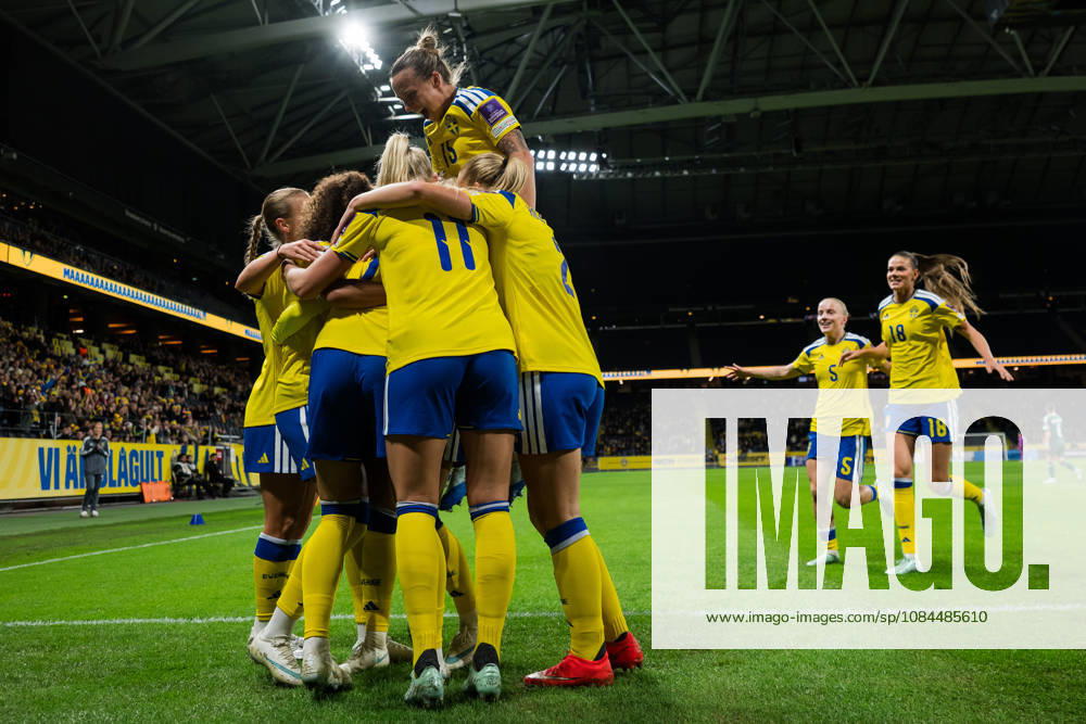 Nathalie Björn of Sweden celebrates after scoring the 1-0 goal during the FIFA Women’s World Cup qualifying playoff soccer match between Sweden and Lithuania on October 13, 2026 in Stockholm. Photo by Emma Wallskog, BILDBYRÅN, code EW JZ0769. soccer, football, soccer, World Cup qualifiers, FIFA Women’s World Cup qualifier, Sweden, Lithuania, women’s soccer, celebration