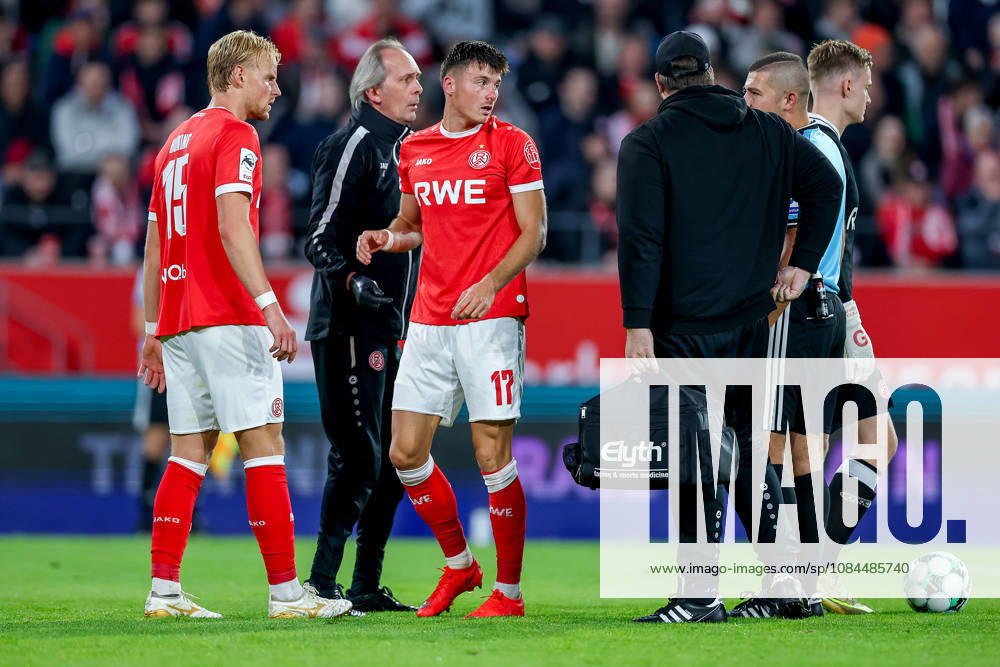 Soccer, 3rd Division, Rot Weiss Essen vs. SC Fortuna Köln, Hafenstraße Stadium, Matchday 9, 2026–27 Season. Semir Telalovic (RWE 17) requires medical attention due to an injury. DFB regulations prohibit any use of photographs as image sequences and or quasi-video. North Rhine-Westphalia, Germany