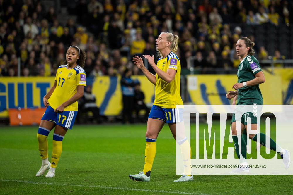 Stina Blackstenius of Sweden looks dejected during the FIFA Women’s World Cup qualifying playoff soccer match between Sweden and Lithuania on October 13, 2026 in Stockholm. Photo by Jesper Zerman, BILDBYRÅN, code JZ JZ0769. soccer, football, World Cup qualifier, FIFA Women’s World Cup qualifier, Sweden, Lithuania, women’s soccer, BBENG, Lithuania, dejected