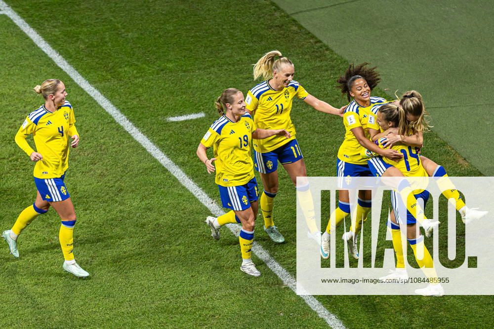 Nathalie Björn of Sweden celebrates after scoring the 1-0 goal during the FIFA Women’s World Cup qualifying playoff soccer match between Sweden and Lithuania on October 13, 2026 in Stockholm. Photo by Caisa Rasmussen, BILDBYRÅN COP 353 JZ0769. soccer, football, World Cup qualifier, FIFA Women’s World Cup qualifier, Sweden, Lithuania, women’s soccer, celebration