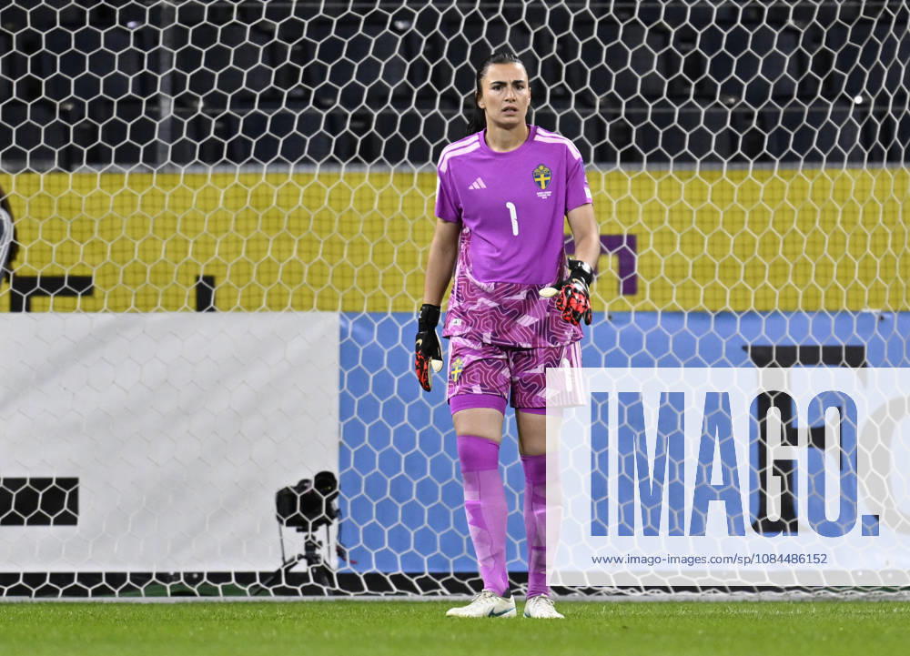 STOCKHOLM, SWEDEN, October 13, 2026: Sweden s goalkeeper Zecira Musovic during Tuesday s soccer match, the World Cup playoff between Sweden and Lithuania, at Strawberry Arena in STOCKHOLM, SWEDEN