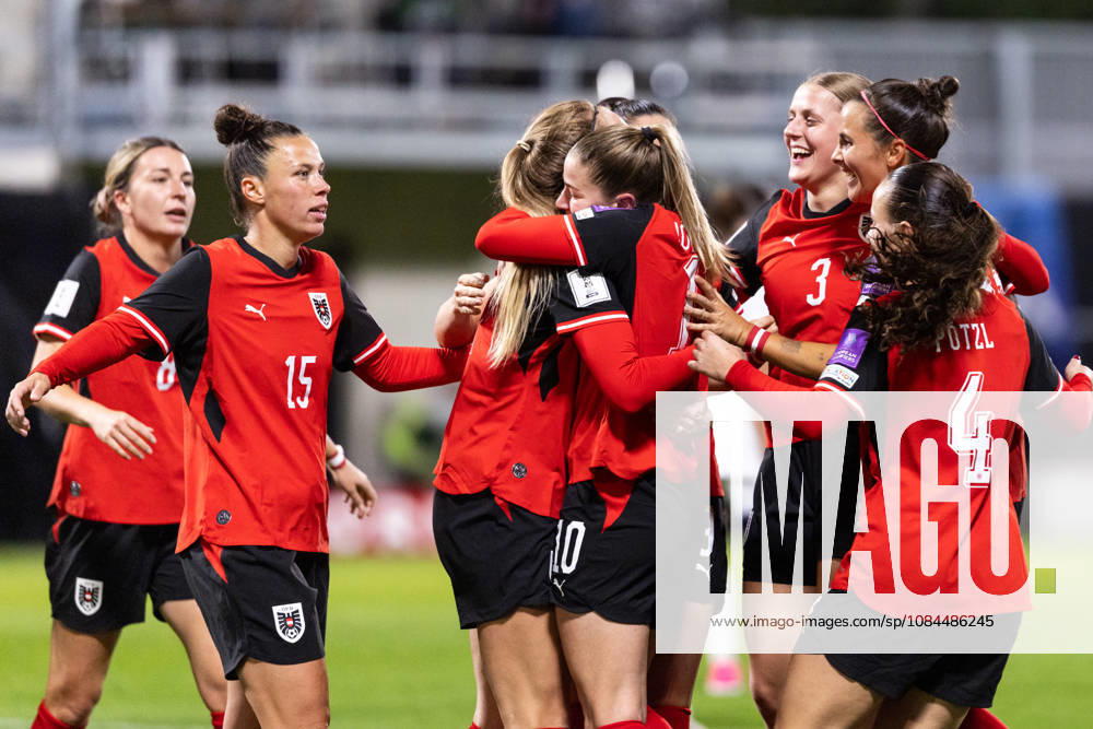 SOCCER - FIFA World Cup, WM, Weltmeisterschaft, Fussball 2027, quali, AUT vs KOS VIENNA,AUSTRIA,13.OCT.26 - SOCCER - FIFA Women s World Cup 2027, european qualifiers, OEFB international match, Länderspiel, Nationalmannschaft Austria vs Kosovo. Image shows the rejoicing of AUT with Sarah Puntigam (AUT). GEPAxpictures Rauthner