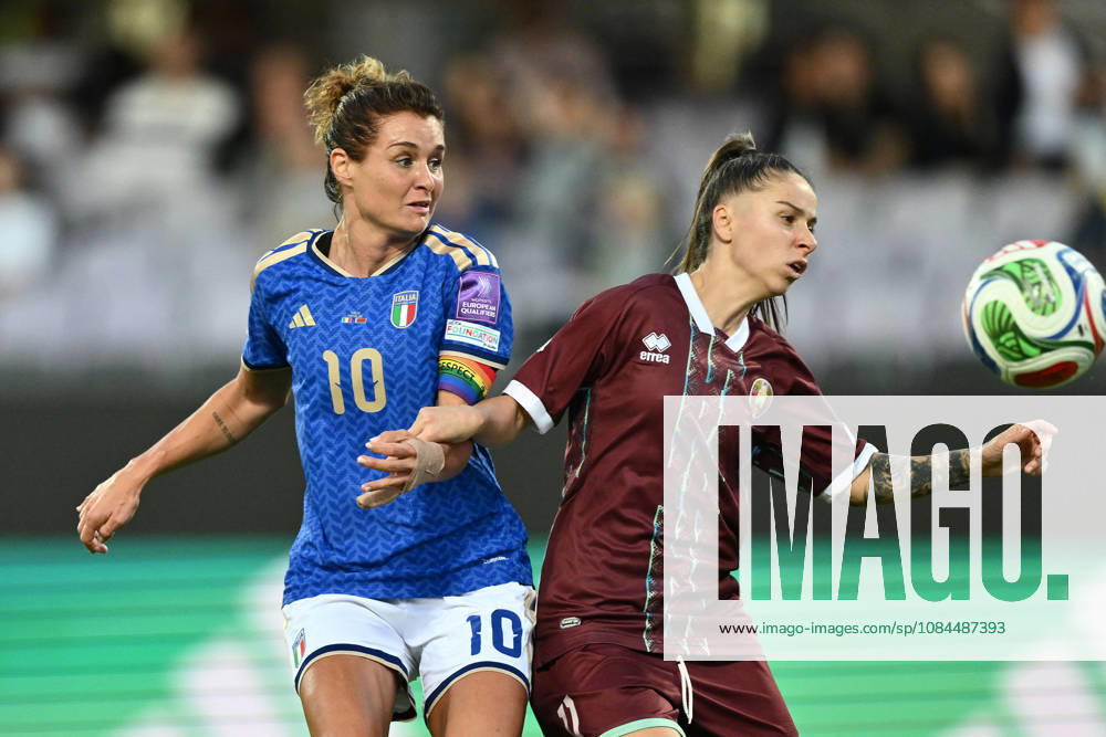 SOCCER - FIFA World Cup, WM, Weltmeisterschaft, Fussball - 2027 Women s European Qualifiers Playoffs - Italy vs. Belarus Photo by IPA ABACAPRESS.COM89641333 - Cristiana Girelli of Italy and Yuliya Slesarchik of Belarus are in action during the second leg of the first round of the FIFA Women s World Cup 2027 European Qualifiers Playoffs between Italy and Belarus at Artemio Franchi Stadium on October 13, 2026, in Florence, Italy. Florence Italy