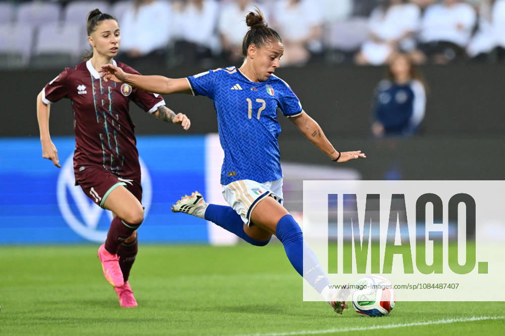 SOCCER - FIFA World Cup, WM, Weltmeisterschaft, Fussball - 2027 Women s European Qualifiers Playoffs - Italy vs. Belarus Photo by IPA ABACAPRESS.COM89641363 - Yuliya Slesarchik of Belarus and Lisa Boattin of Italy are in action during the second leg of the first round of the FIFA Women s World Cup 2027 European Qualifiers Playoffs between Italy and Belarus at Artemio Franchi Stadium on October 13, 2026, in Florence, Italy. Florence Italy