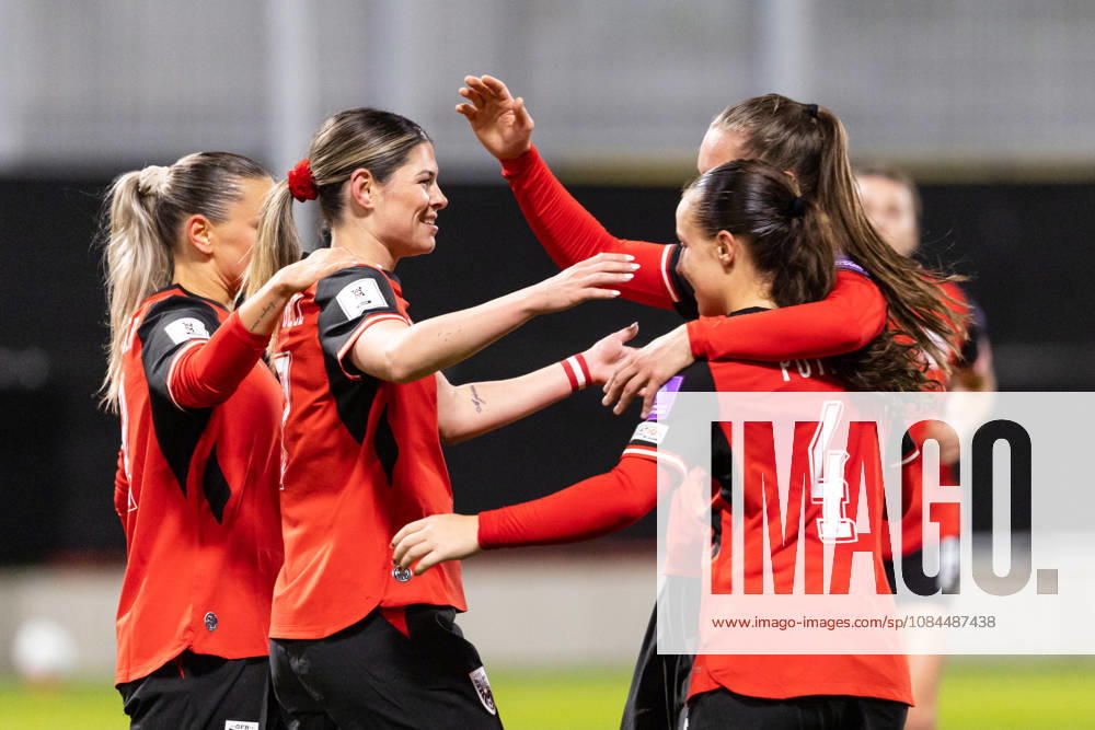 SOCCER - FIFA World Cup, WM, Weltmeisterschaft, Fussball 2027, quali, AUT vs KOS VIENNA,AUSTRIA,13.OCT.26 - SOCCER - FIFA Women s World Cup 2027, european qualifiers, OEFB international match, Länderspiel, Nationalmannschaft Austria vs Kosovo. Image shows the rejoicing of AUT with Eileen Campbell (AUT). GEPAxpictures Rauthner