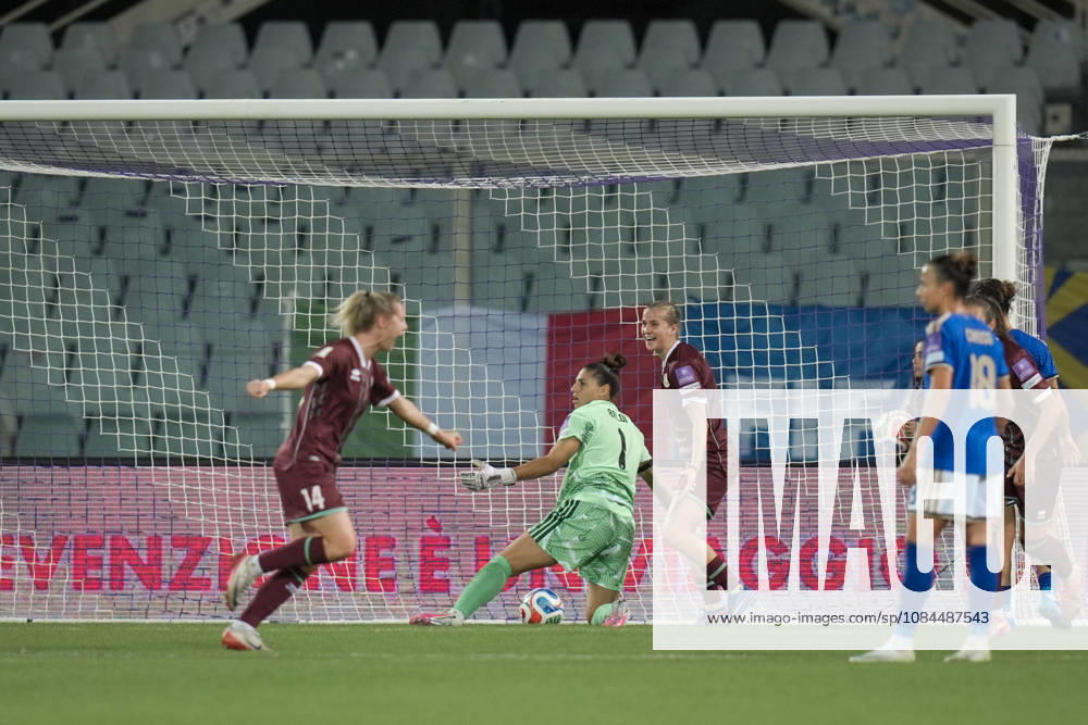 Belarus s Karyna Alkhovik goal 1-1 during the Women s European Qualifiers 2027 play-off round 1 second leg soccer match between Italy and Belarus at the Artemio Franchi Stadium in Florence, Italy - Tuesday, October 13, 2026 -
