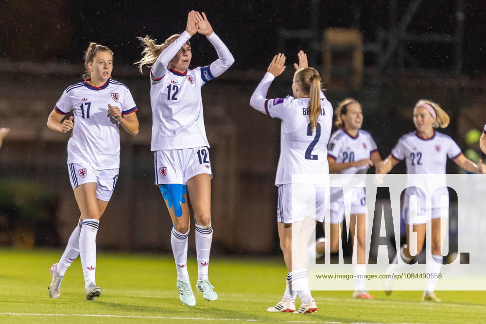 Scotland Women v Czech Republic Women, FIFA Women s World UEFA Cup, Play Off Semi Final GOAL! 1-2 Klara Cahynova of Czechia celebrates after giving her side the lead during the FIFA Women s World UEFA Cup Qualifying 1st round 2nd leg Semi Final Play Off. Scotland vs Czechia, Marbill Coaches Stadium, Paisley, Renfrewshire, Scotland, 13 October 2026 Paisley Marbill Coaches Stadium Renfrewshire Scotland Editorial use only ,