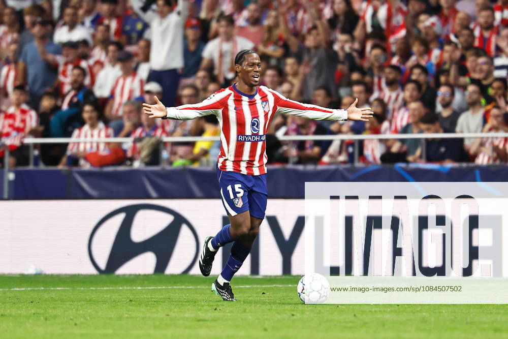 Jonathan David (Atletico), OCTOBER 13, 2026 - Football Soccer : UEFA Champions League league phase match day 2 between Club Atletico de Madrid - Manchester United, ManU FC at the Estadio Metropolitano in Madrid, Spain. Noxthirdxpartyxsales aflo_355775645 MutsuxKawamorix