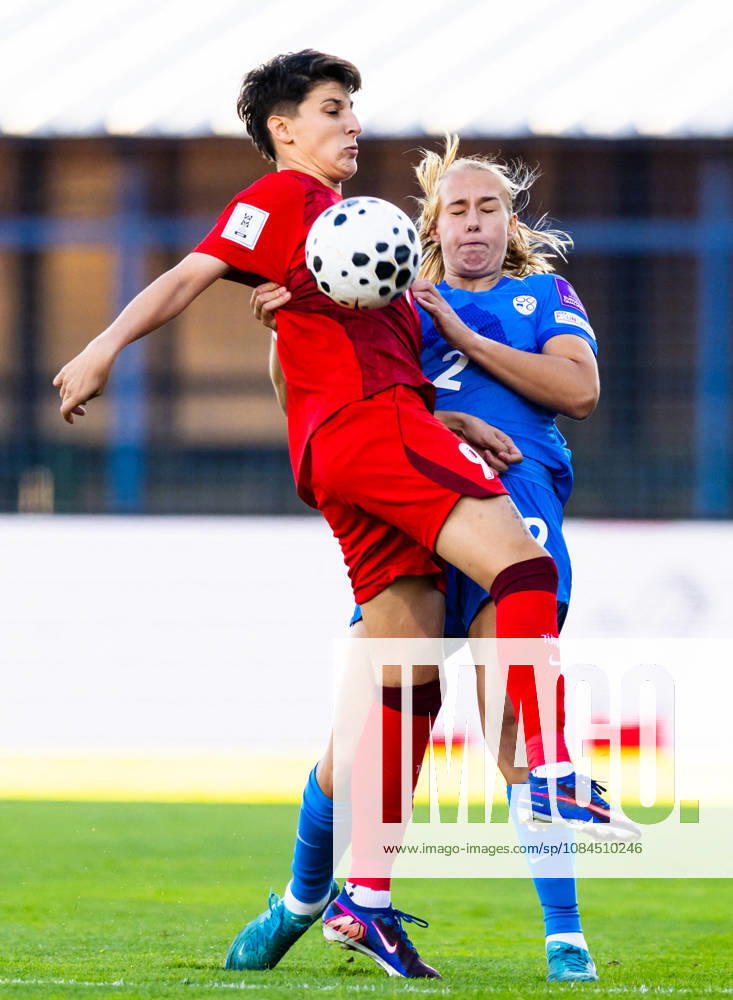 SOCCER - FIFA World Cup, WM, Weltmeisterschaft, Fussball - Women s Qualifiers - Slovenia vs. Turkey Photo by IPA ABACAPRESS.COM89666621 - Kader Hancar of Turkey (TUR) vs. Lana Golob of Slovenia (SLO) during a soccer match between Slovenia (SLO) and Turkey (TUR) in Round 1 of the Playoffs of the 2027 FIFA Women s European Qualifiers at Domzale Stadium, Domžale, Slovenia on October 13, 2026. Photo by Nik Moder Moder Photo Agency during the Women’s Qualifiers—Slovenia vs. Turkey, a FIFA World Cup match on October 13, 2026