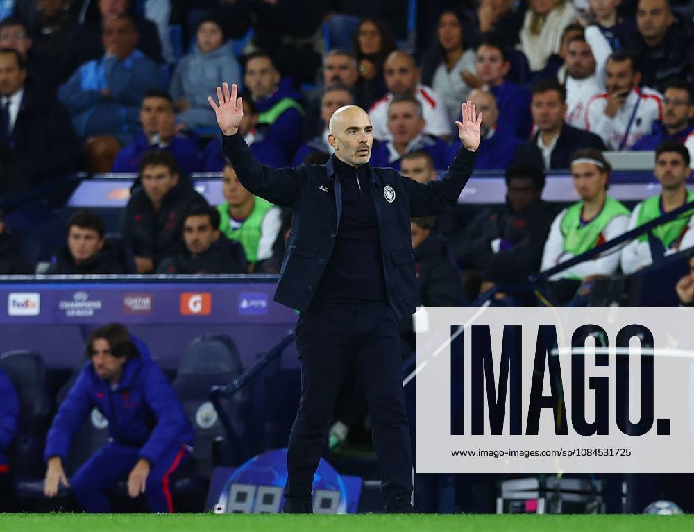 Manchester City manager Enzo Maresca holds up their hands Manchester City v Paris Saint-Germain, UEFA Champions League, Football, Etihad Stadium, Manchester, UK - 14 Oct 2026Manchester Etihad Stadium United Kingdom