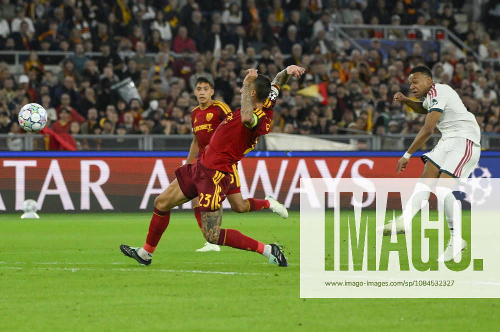 Real Madrid s Kylian Mbappe goal 1-1 during the Uefa Champions League soccer match between AS Roma and Real Madrid at the Olympic Stadium in Rome, Italy - Wednesday, October 14, 2026. - Soccer .