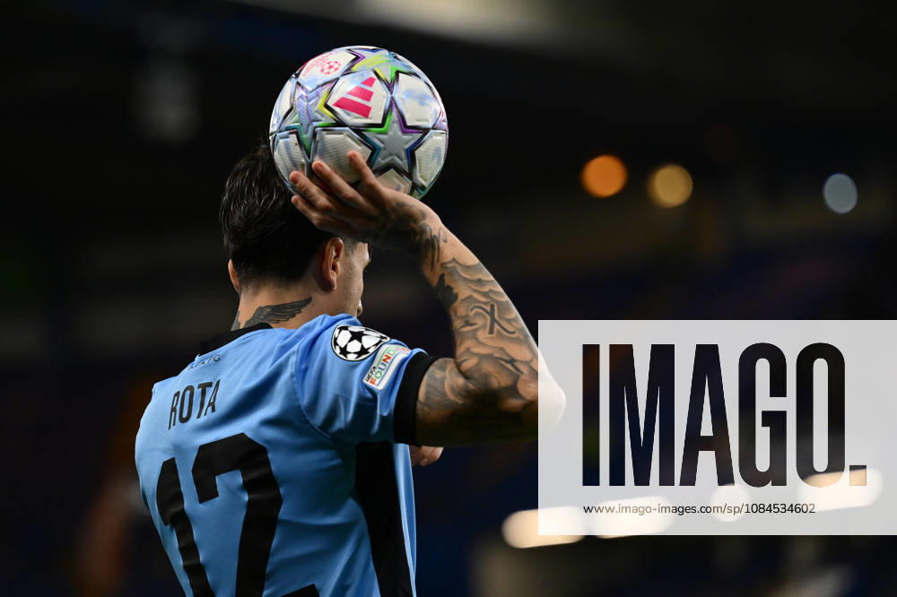 Lazaros Rota of AEK Arhens in action during the UEFA Champions League 2026 27 match between Shakhtar Donetsk and AEK Athens at Stamford Bridge on October 14, 2026 in London, England. (Photo by Yaroslav Dunka Sports Press Photo)