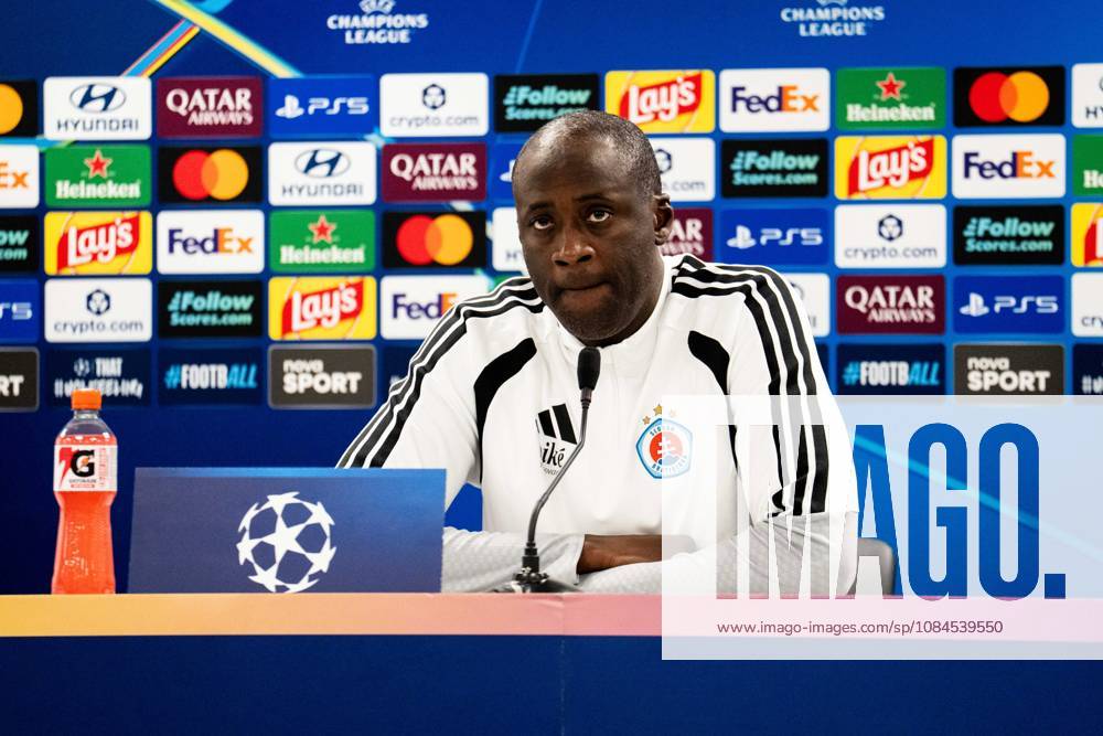 Champions League, Matchday 2, Slovan Bratislava vs. VfB Stuttgart at Tehelné Pole Stadium (National Football Stadium) Yaya Touré of Slovan at the post-match press conference IMPORTANT NOTICE In accordance with DFB and DFL regulations, it is prohibited to use or allow the use of photographs taken in the stadium and or during the match in the form of sequential images and or video-like photo series