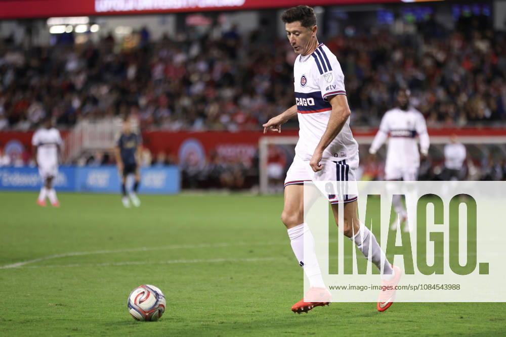Robert Lewandowski (9 Chicago Fire FC) in action during the Major League Soccer game between Chicago Fire FC and the Philadelphia Union at Soldier Field on Wednesday October 14 in Chicago, USA