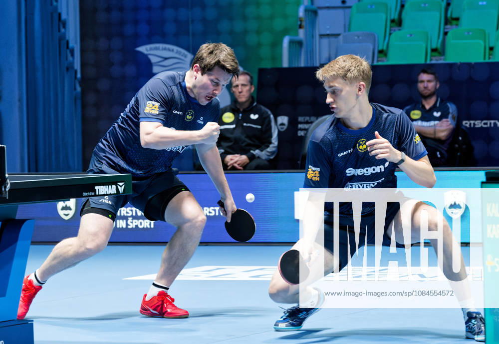 Kristian Karlsson and Anton Kallberg of Sweden (photo ms6256b) at the European Table Tennis Championships in Ljubljana, Slovenia LJUBLJANA, SLOVENIA OCTOBER 15, 2026 Kristian Karlsson and Anton Kallberg of Sweden (photo ms6256b) reach the semifinals of the European Table Tennis Championships at the Stozice Arena in Ljubljana, Slovenia Ljubljana Stozice Arena Slovenia