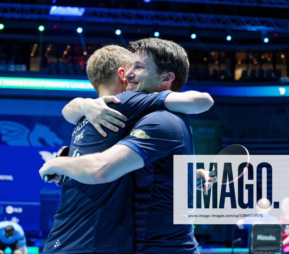 Kristian Karlsson and Anton Kallberg of Sweden (photo ms6264b) at the European Table Tennis Championships in Ljubljana, Slovenia LJUBLJANA, SLOVENIA OCTOBER 15, 2026 Kristian Karlsson and Anton Kallberg of Sweden (photo ms6264b) advance to the semifinals of the European Table Tennis Championships at the Stozice Arena in Ljubljana, Slovenia Ljubljana Stozice Arena Slovenia