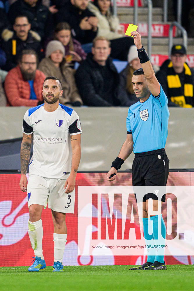 Jilmar Torres of Inter Club d Escaldes looks dejected after receiving a yellow card during the UEFA Conference League soccer match between Mjällby and Inter Club d Escaldes on October 15, 2026 in Helsingborg. Photo by Christoffer Borg Mattisson, BILDBYRÅN COP 261 CB0562. soccer, football, UEFA Conference League, Conference League, Mjällby. in bbeng depp